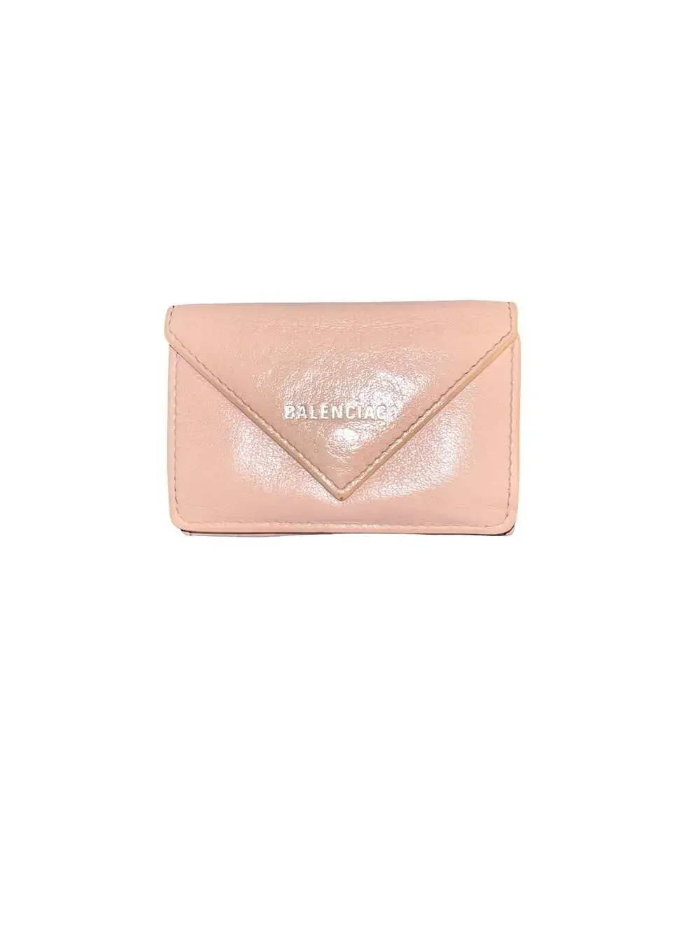 Balenciaga Papier Mini Trifold Wallet in Pink Leather